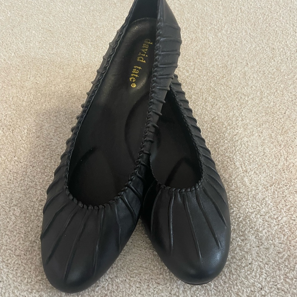 David Tate leather flats slip-ons signature padded insoles
